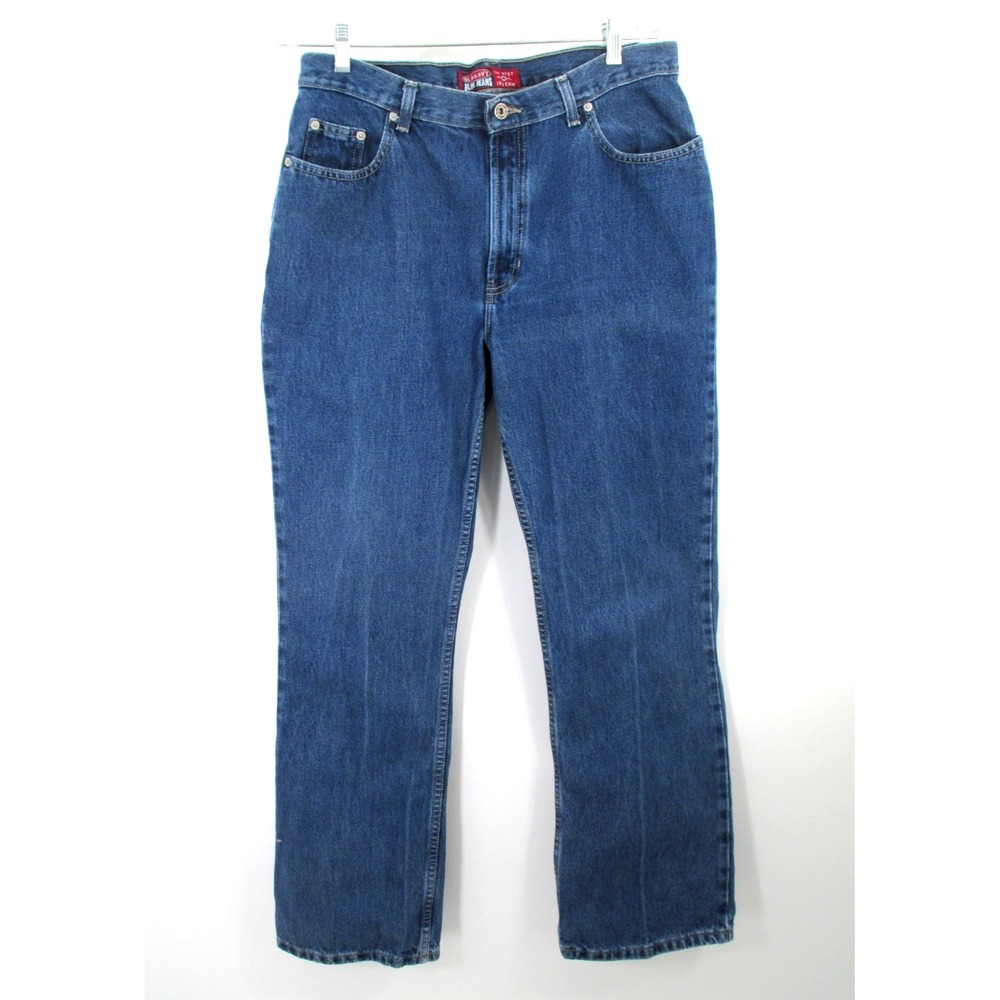 OLD NAVY BLUE Bootcut Jeans Women 14 Blue Denim 100% Cotton High Rise VTG 90's